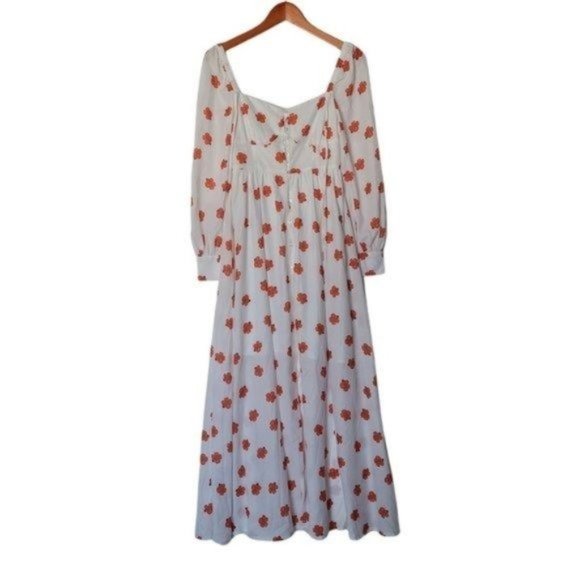 Since Then White Floral Long Sleeve Button Front Maxi Dress S NWT - Picture 3 of 12